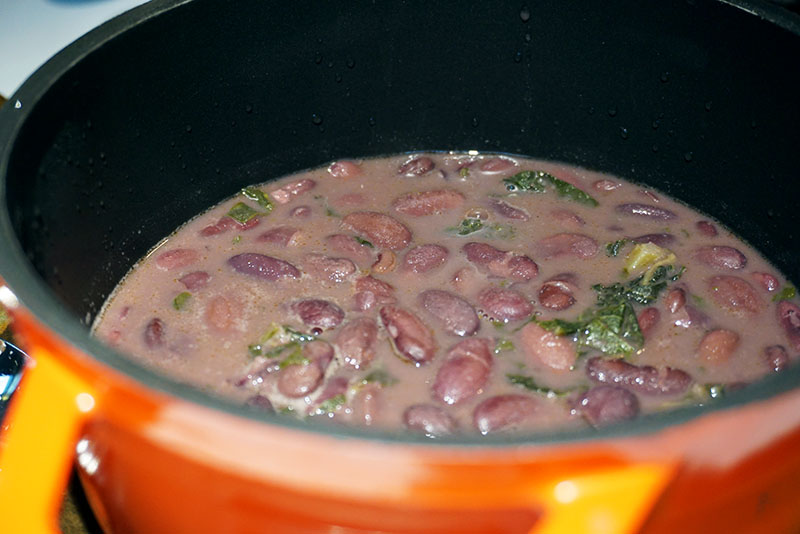 Pochas de judión rojo en el restaurante Salino