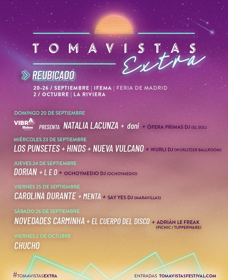 festival tomavistas extra madrid septiembre 2020