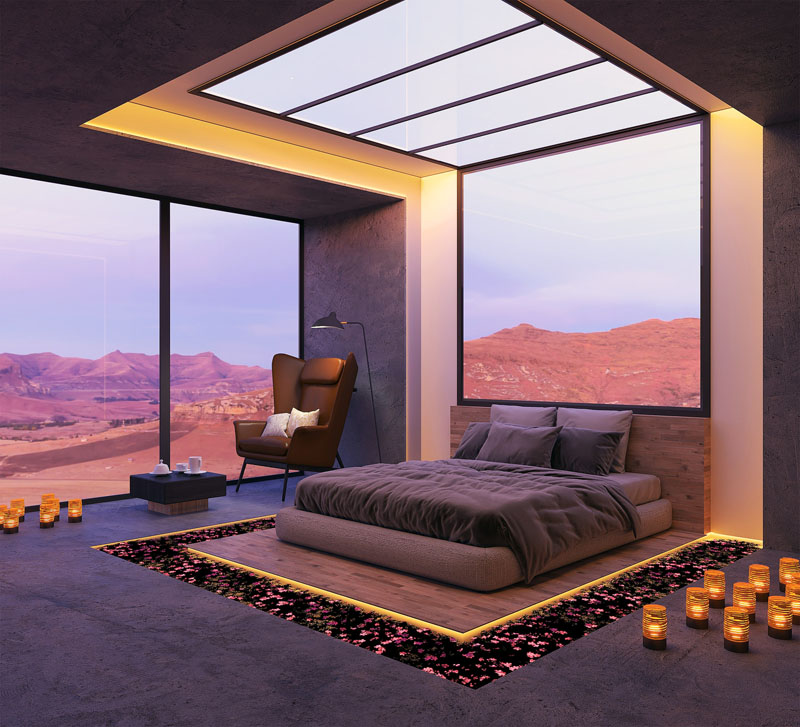 Hogar del futuro tendencias para el hábitat: un dormitorio con ventanas en el techo