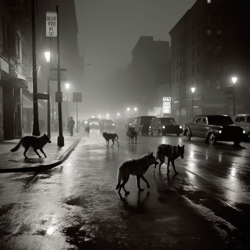 Phillip Toledano. Imagen de lobos en la ciudad.