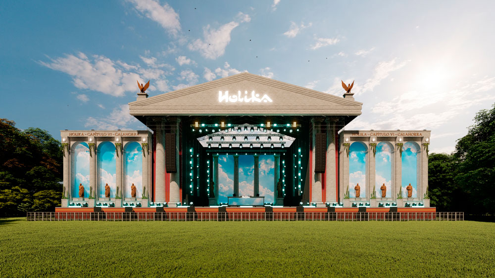 escenario principal del festival holika 2024 de día