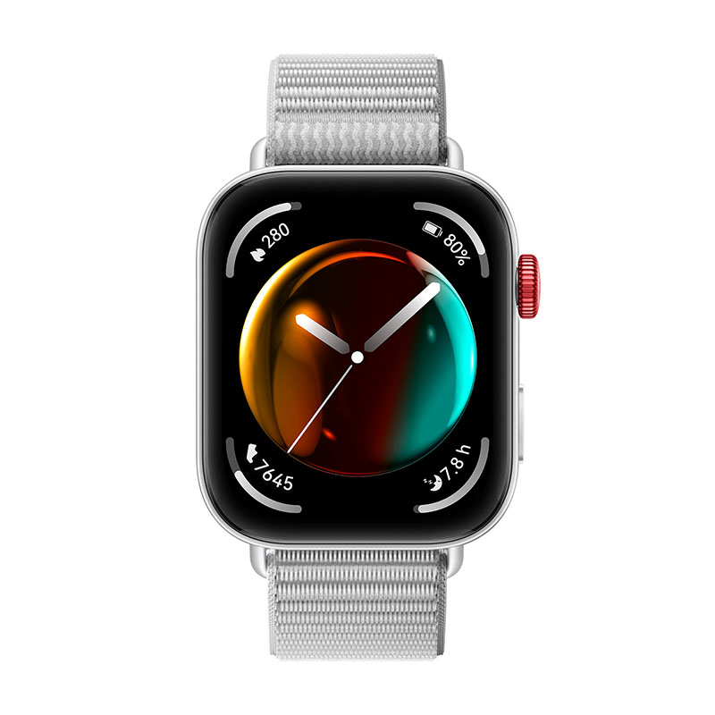 Huawei Watch Fit 3: primer plano de reloj con una pulsera gris
