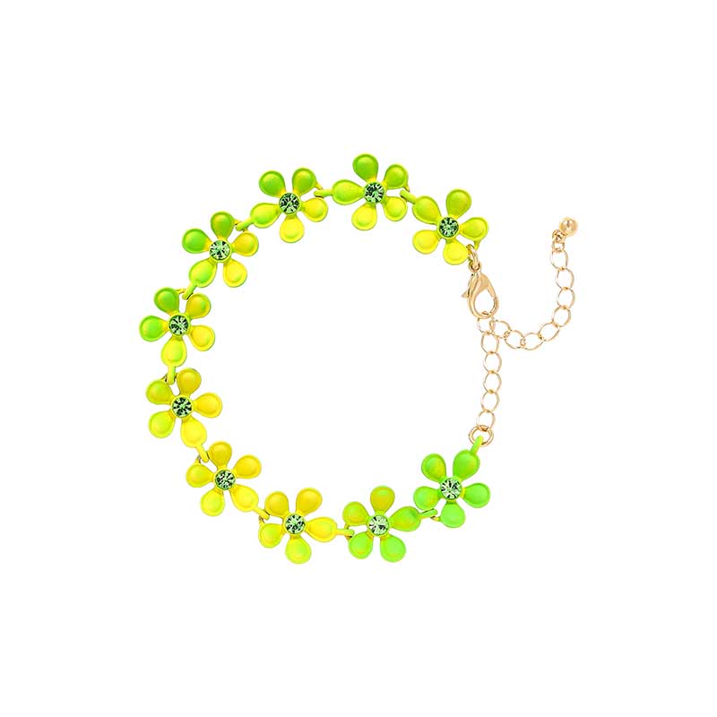 collar verde de flores verdes con forma de flor bijou brigitte