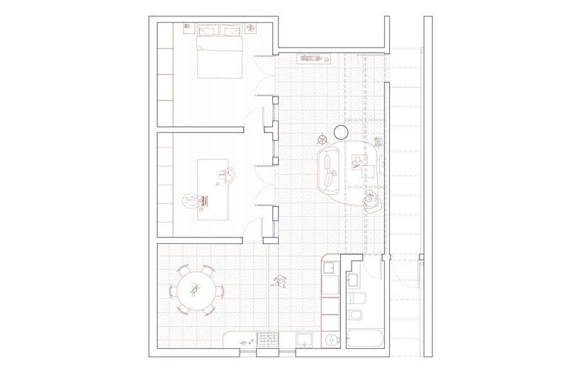 Dodds Estudio-Casa-Boris: planta vivienda