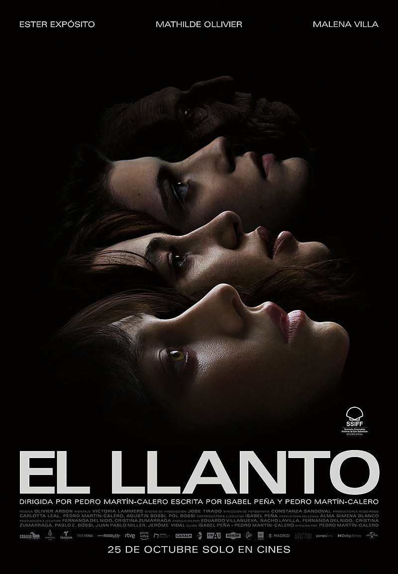 Poster de la película El Llanto, se ve la cara de 3 chicas