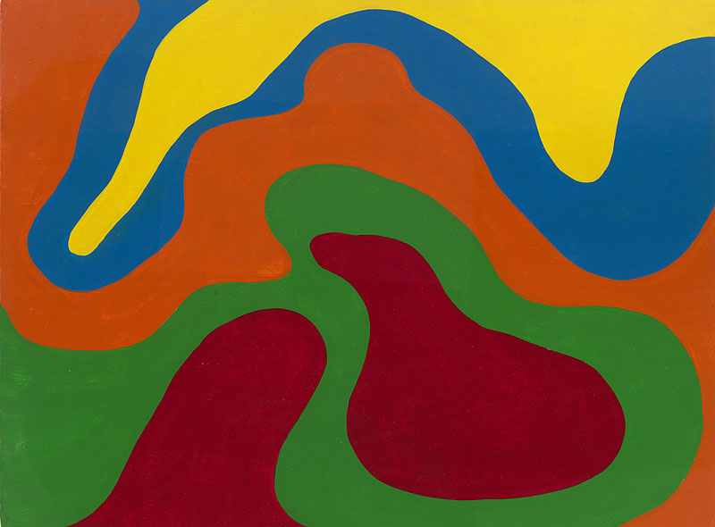 Mari Chorda, pintura de colores cálidos y formas sinuosas