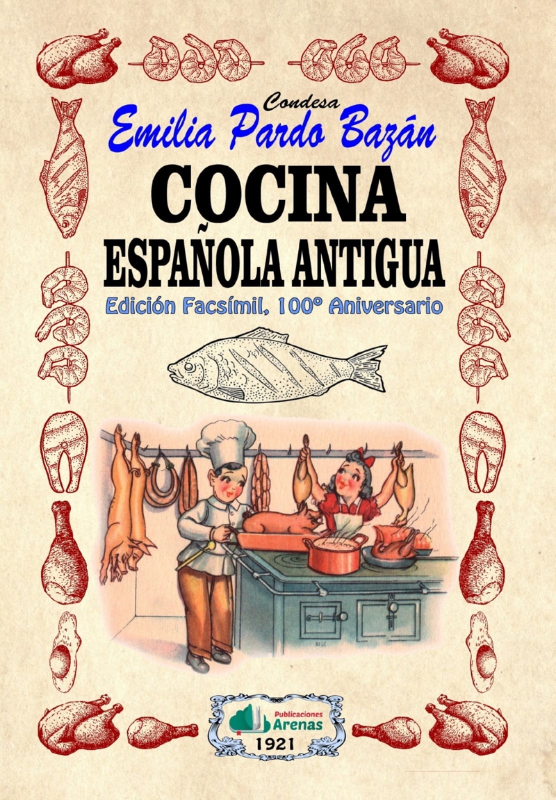 Emilia Pardo Bazán: portada del libro de recetas La cocina antigua