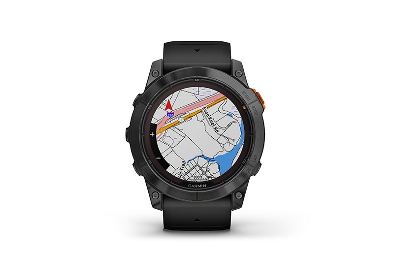Garmin relojes inteligentes: un reloj inteligente con diseño negro que muestra el GPS en la pantalla