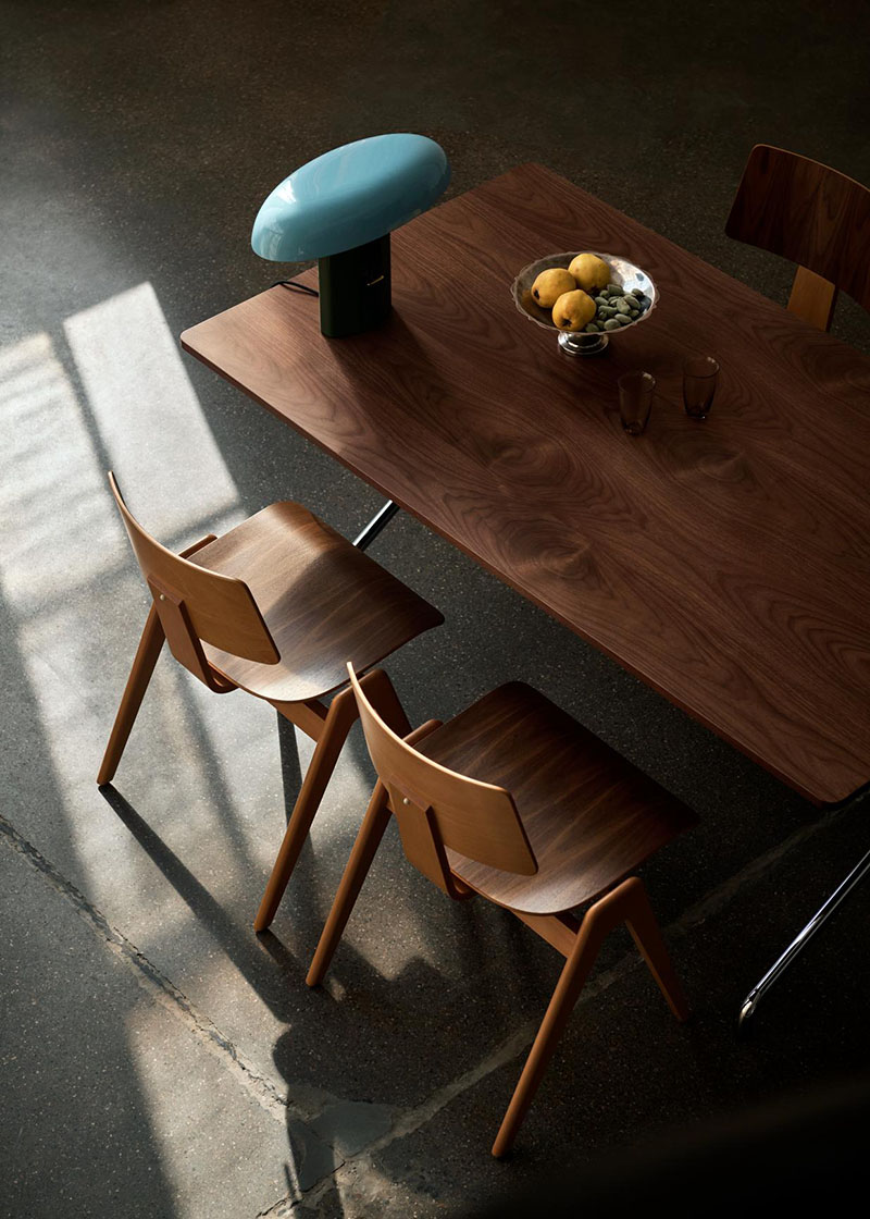 Robin Day diseñador &Tradition reedición de piezas: mesa de comedor con sillas del autor