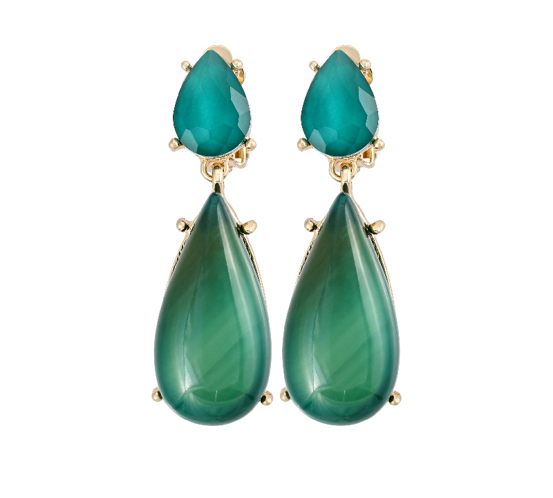 joyas color verde pendientes