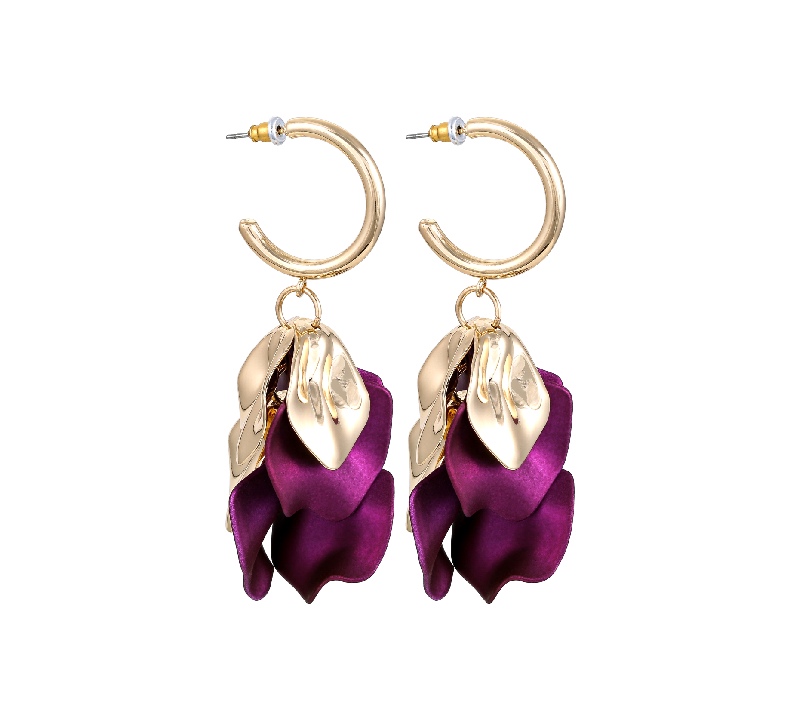 joyas color berenjena Bijou Brigitte pendientes