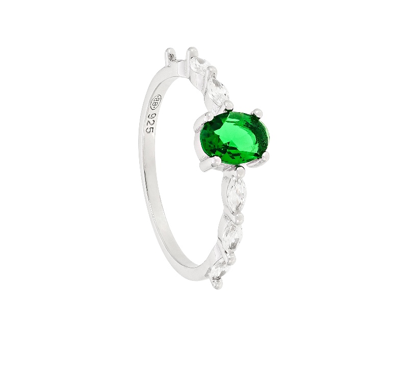 joyas cristal verde Bijou. Brigitte anillo