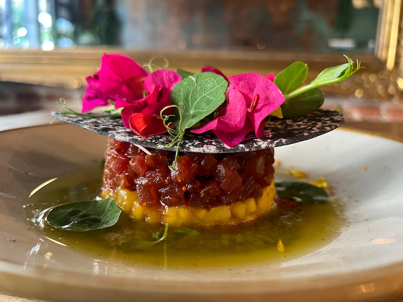 Menús veganos en Madrid: Tartar de Tomate Teriyaki