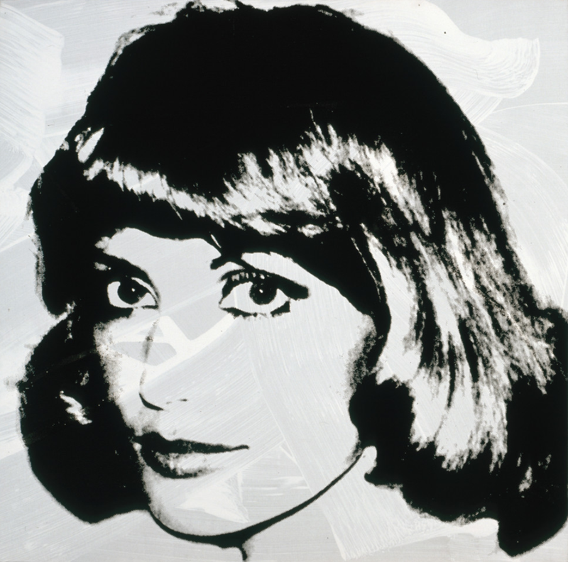 Andy-Warhol-Absolut-Spritmuseum: retrato de Evelyn Kuhn en blanco y negro