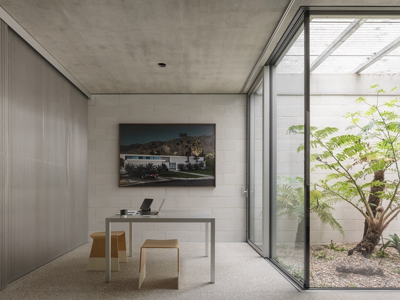 Gianni-Botsford-Architects-Reciprocal-House: patio de sótano ajardinado