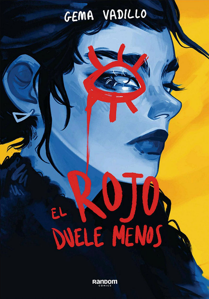 Portada de la novela gráfica "El rojo duele menos"