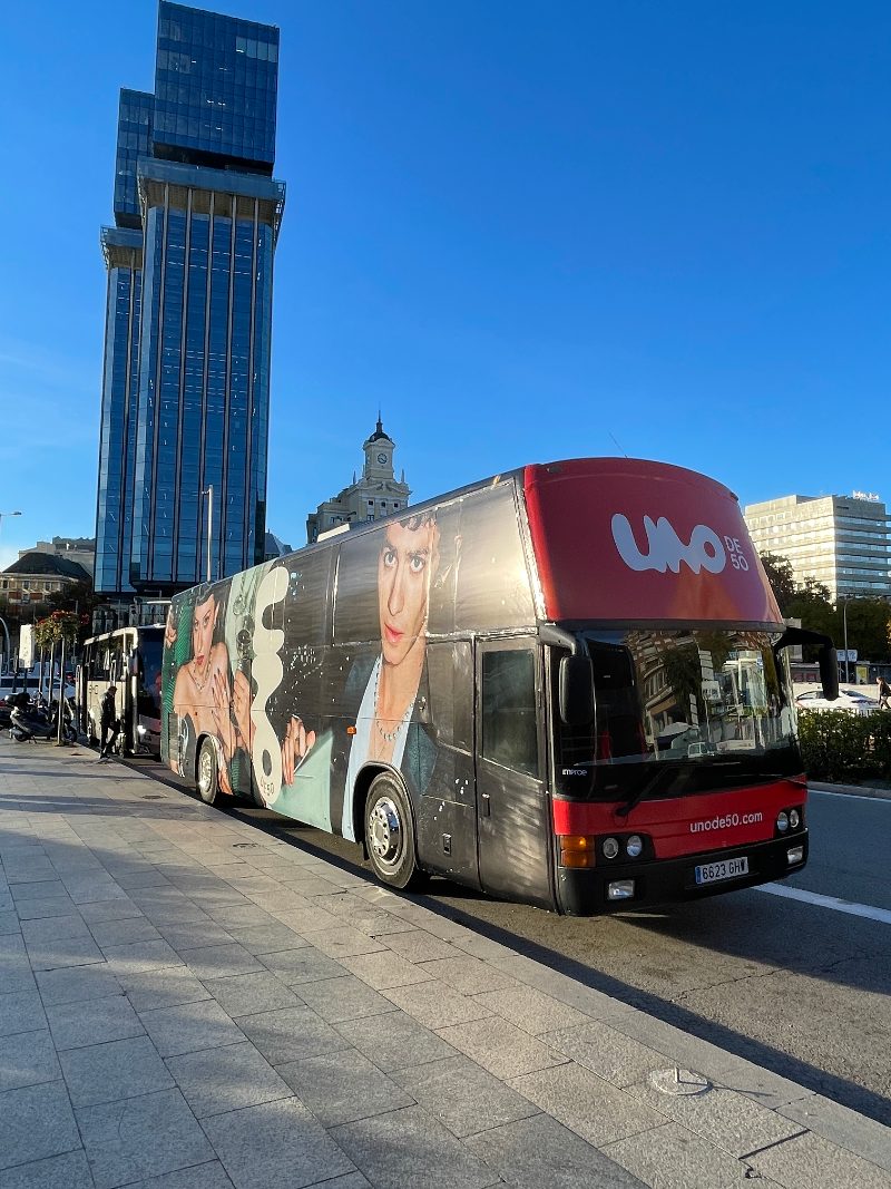 espíritu navideño madrid barcelona autobús UNOde50