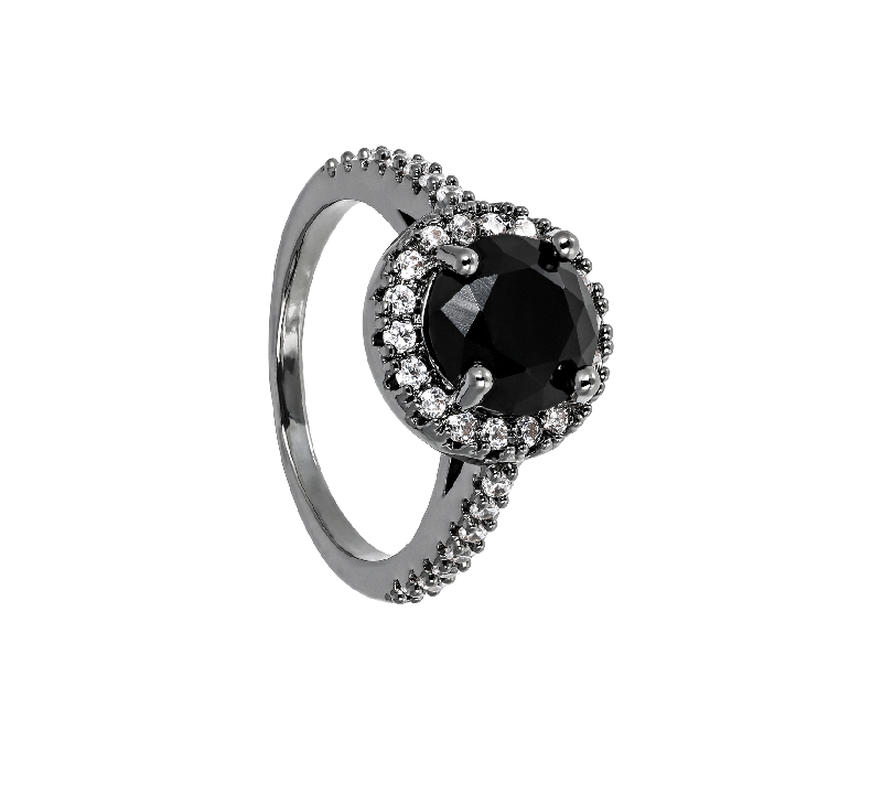 joyas plateadas negras anillo Bijou Brigitte