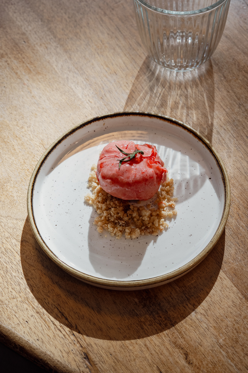 The Greenhouse, en Hotel Pulitzer Barcelona: un plato de uno de los menús