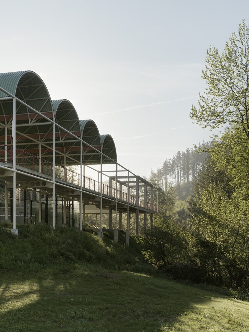 Bear-Architects-Entrevista: parque con cubierta metálica arqueada