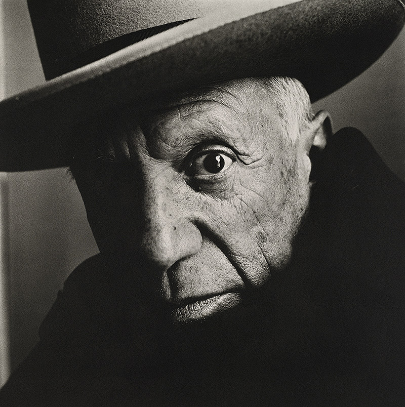 Irving Penn: Centennial. fotografía en blanco y negro de Irving Penn, Retrato de Picasso