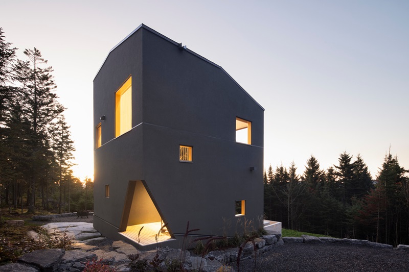 Quinzhee-Architecture-Blok: casa con esquina truncada