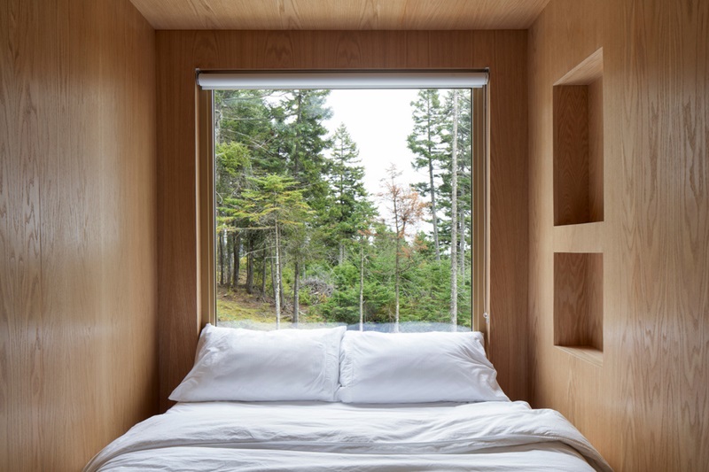 Quinzhee-Architecture-Blok: dormitorio revestido de madera