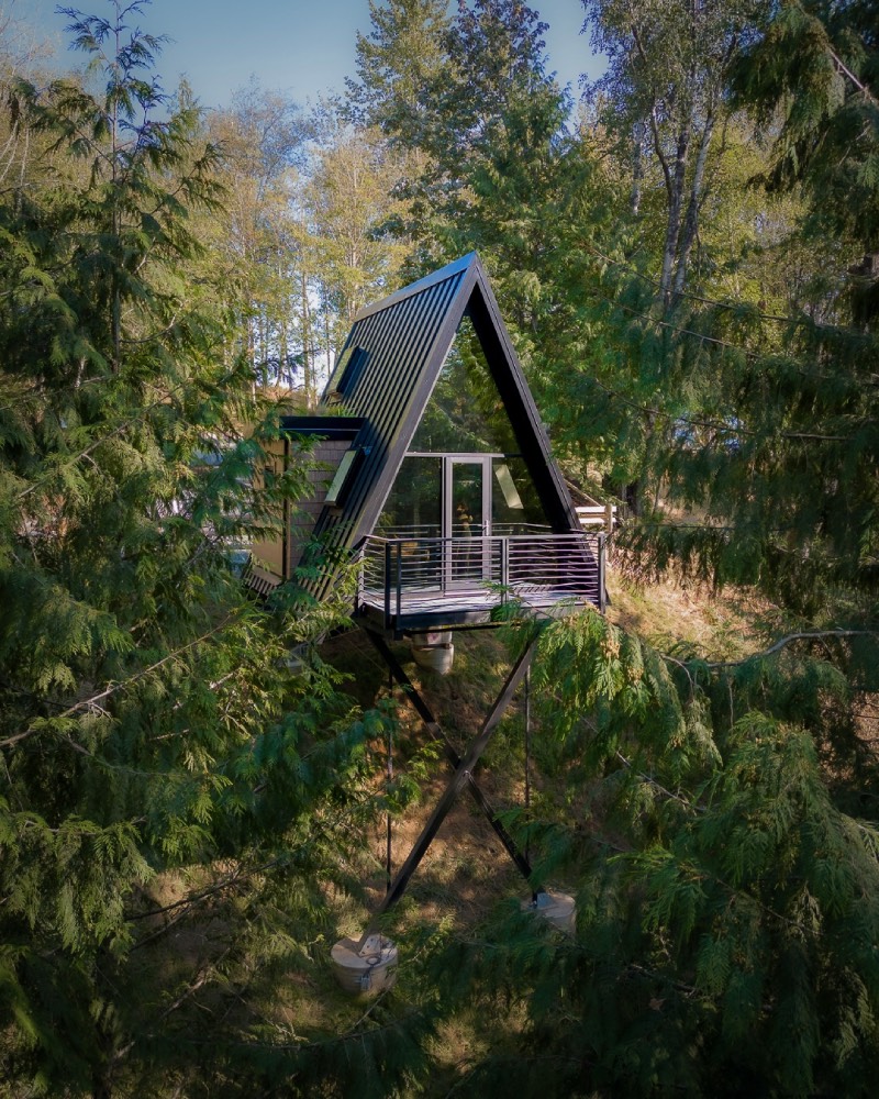 Airbnb: una casa entre los árboles en mitad un bosque.