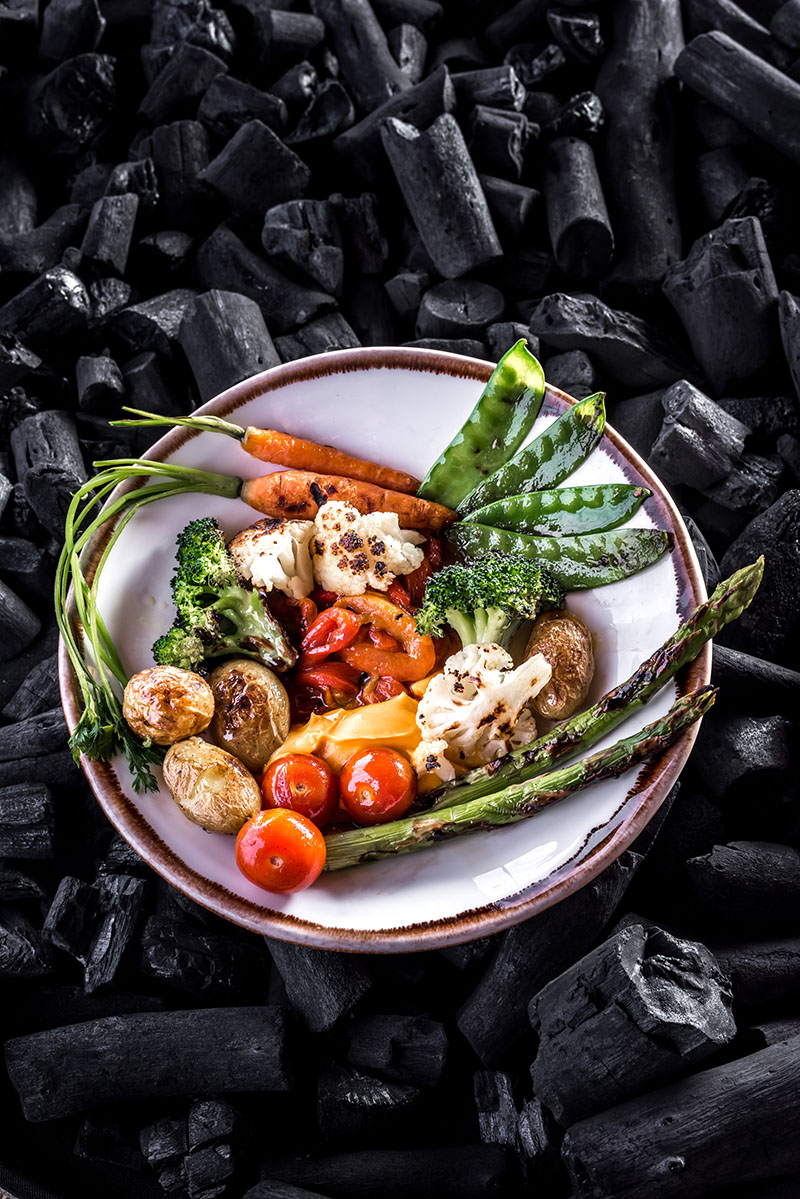 Verduras a la brasa del restaurante Fandango Baqueira