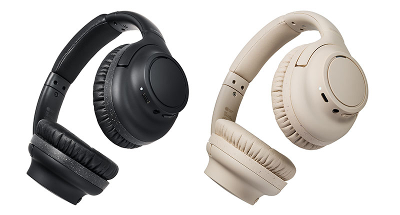 Los auriculares inalámbricos Audio-Technica presentados en dos colores: beige y negro