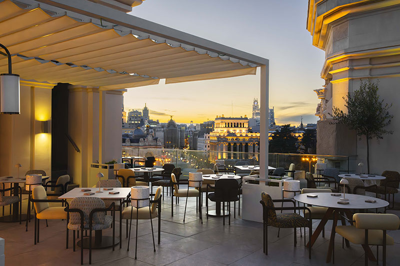 Menú del día Alta Gastronomía en Madrid: la terraza con unas vistas espectaculares al centro de la capital