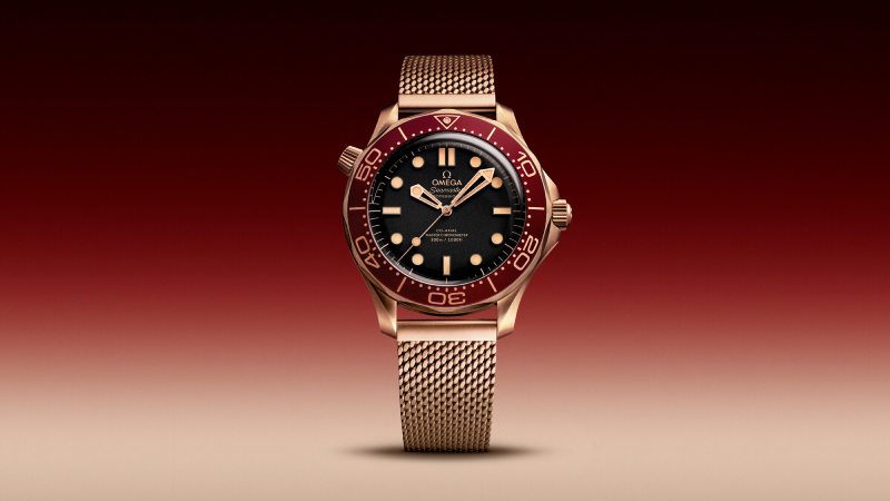 Omega Seamaster Diver 300M oro bronce y burdeos