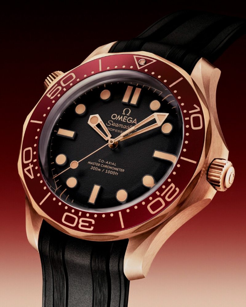 Omega Seamaster Diver 300M oro bronce y burdeos