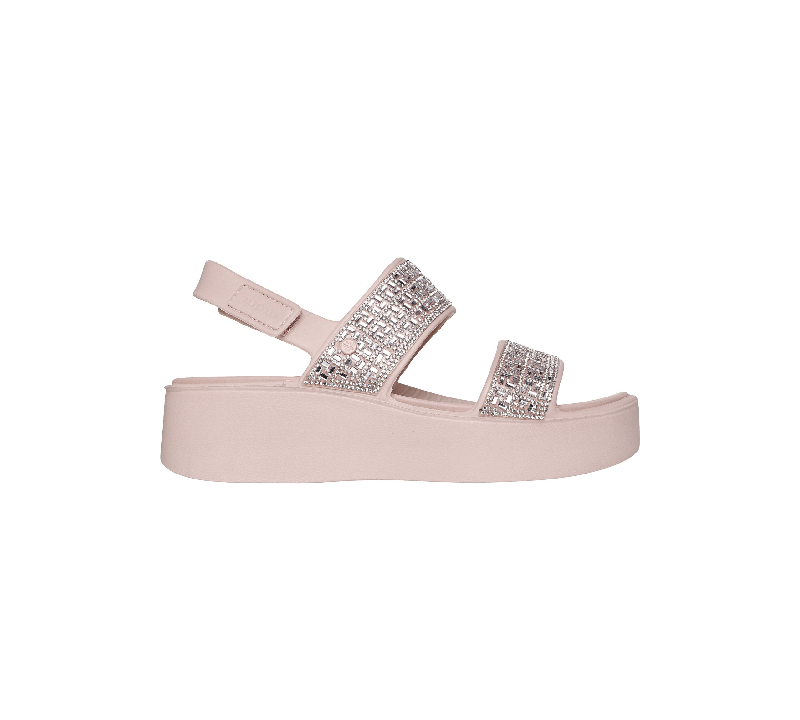 sandalias plataforma color rosa Skechers