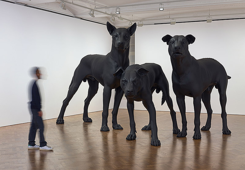 Ron Mueck / En Garde: Una colosal escultura de tres perros negros