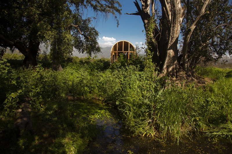 Tololo-Ugarte-Catalejo: casa catalejo con ventanales y vegetación